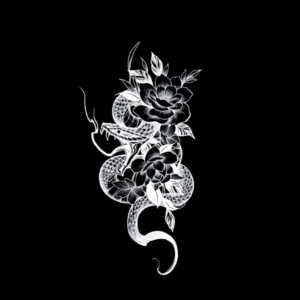 snake in flowers