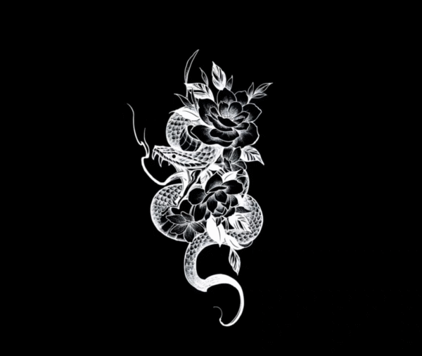 snake in flowers