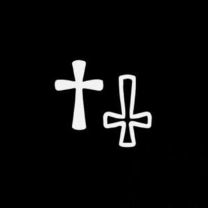 black and white cross